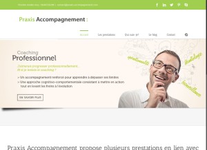 How praxis-accompagnement.com looks like on a tablet such as an iPad.