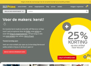 How praxis.nl looks like on a tablet such as an iPad.