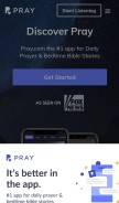 How pray.com looks like on a mobile device such as an iPhone.