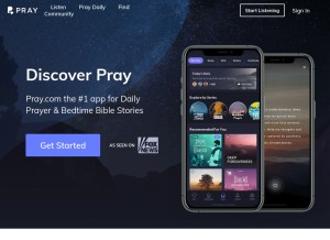 How pray.com looks like on a tablet such as an iPad.