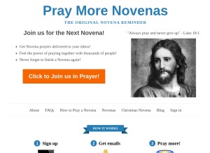 How praymorenovenas.com looks like on a tablet such as an iPad.