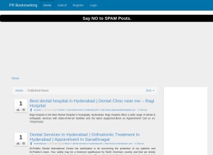 How prbookmarking.club looks like on a tablet such as an iPad.
