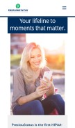 How precioustatus.com looks like on a mobile device such as an iPhone.