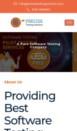 How precisetestingsolution.com looks like on a mobile device such as an iPhone.