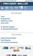 How precisionroller.com looks like on a mobile device such as an iPhone.