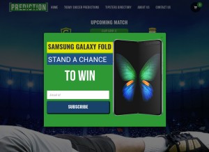 How predictionsoccer.net looks like on a tablet such as an iPad.