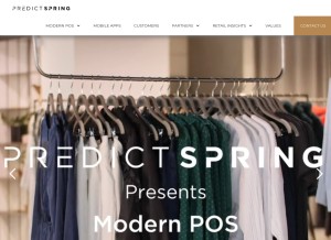 How predictspring.com looks like on a tablet such as an iPad.