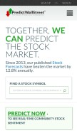 How predictwallstreet.com looks like on a mobile device such as an iPhone.
