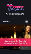 How preetyvarma.com looks like on a mobile device such as an iPhone.