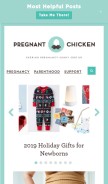 How pregnantchicken.com looks like on a mobile device such as an iPhone.