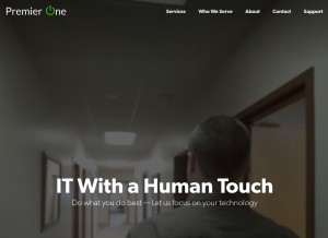 How premier-one.com looks like on a tablet such as an iPad.