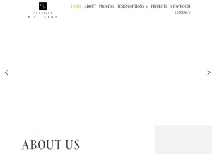 How premierbuiltins.com looks like on a tablet such as an iPad.