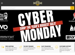 How premiergrilling.com looks like on a tablet such as an iPad.