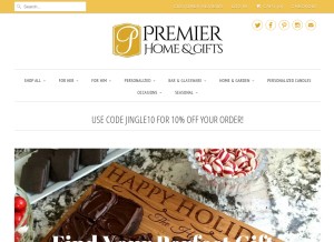 How premierhomeandgifts.com looks like on a tablet such as an iPad.