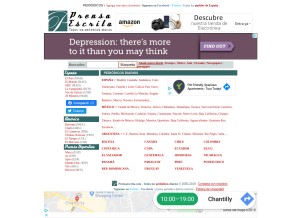 How prensaescrita.com looks like on a tablet such as an iPad.