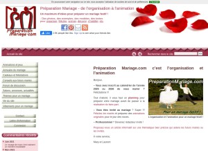 How preparationmariage.com looks like on a tablet such as an iPad.