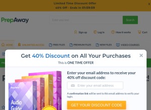 How prepaway.com looks like on a tablet such as an iPad.