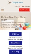 How prepscholar.com looks like on a mobile device such as an iPhone.