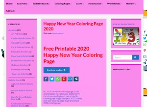 How preschoolcrafts.us looks like on a tablet such as an iPad.