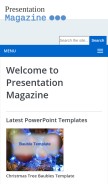 How presentationmagazine.com looks like on a mobile device such as an iPhone.