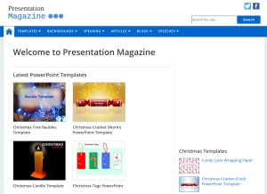 How presentationmagazine.com looks like on a tablet such as an iPad.