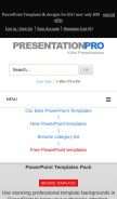 How presentationpro.com looks like on a mobile device such as an iPhone.