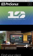 How presonus.com looks like on a mobile device such as an iPhone.