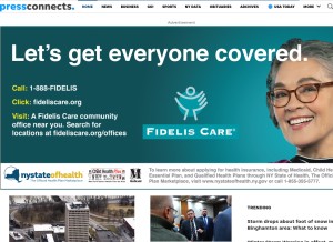 How pressconnects.com looks like on a tablet such as an iPad.