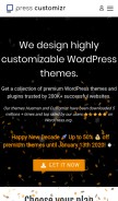 How presscustomizr.com looks like on a mobile device such as an iPhone.