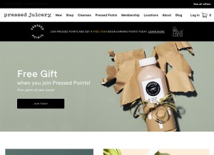 How pressedjuicery.com looks like on a tablet such as an iPad.