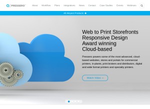 How pressero.com looks like on a tablet such as an iPad.