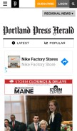 How pressherald.com looks like on a mobile device such as an iPhone.