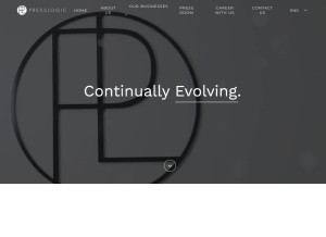 How presslogic.com looks like on a tablet such as an iPad.