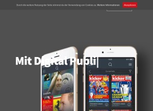 How pressmatrix.com looks like on a tablet such as an iPad.