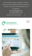 How pressrelations.de looks like on a mobile device such as an iPhone.