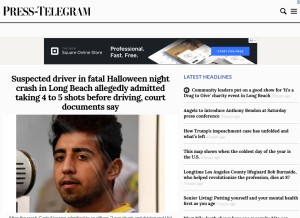 How presstelegram.com looks like on a tablet such as an iPad.