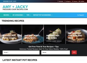How pressurecookrecipes.com looks like on a tablet such as an iPad.