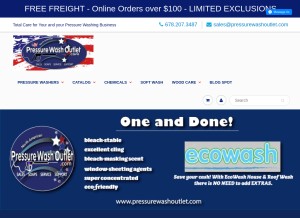 How pressurewashoutlet.com looks like on a tablet such as an iPad.