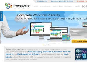 How presswise.com looks like on a tablet such as an iPad.