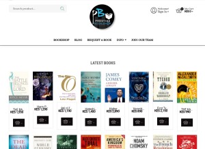 How prestigebookshop.com looks like on a tablet such as an iPad.