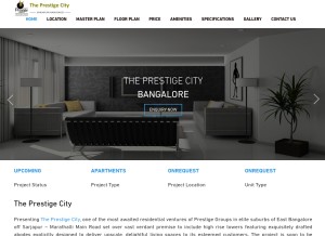 How prestigecity.gen.in looks like on a tablet such as an iPad.