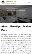 How prestigecityavalonpark.in looks like on a mobile device such as an iPhone.