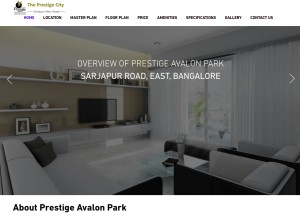 How prestigecityavalonpark.in looks like on a tablet such as an iPad.