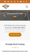 How prestigedecking.com looks like on a mobile device such as an iPhone.