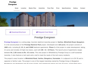 How prestigeevergreen.info looks like on a tablet such as an iPad.