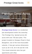 How prestigegreatacres.com looks like on a mobile device such as an iPhone.