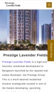 How prestigelevenderfields.in looks like on a mobile device such as an iPhone.