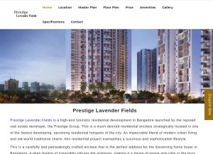 How prestigelevenderfields.in looks like on a tablet such as an iPad.