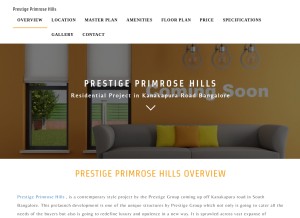 How prestigeprimerosehills.ind.in looks like on a tablet such as an iPad.