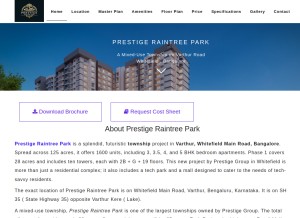 How prestigeraintreepark.live looks like on a tablet such as an iPad.